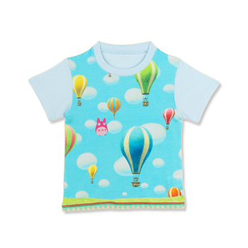 ジブリ美術館オリジナル Ｔシャツ 壁紙気球柄 Kids