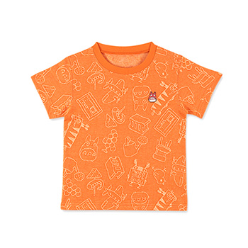 ジブリ美術館オリジナル Ｔシャツ ジャガード「ムゼオキャラクター」オレンジ Kids