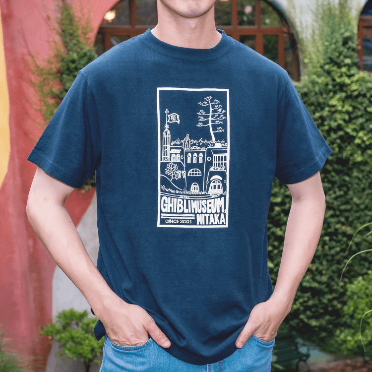 ジブリ美術館オリジナル Tシャツ ジブリミュージアムミタカ 紺｜三鷹