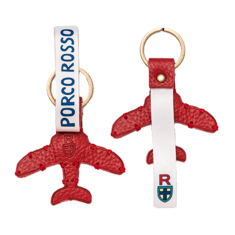 ジブリ美術館オリジナル革のキーホルダー 紅の豚ポルコロッソ｜三鷹の