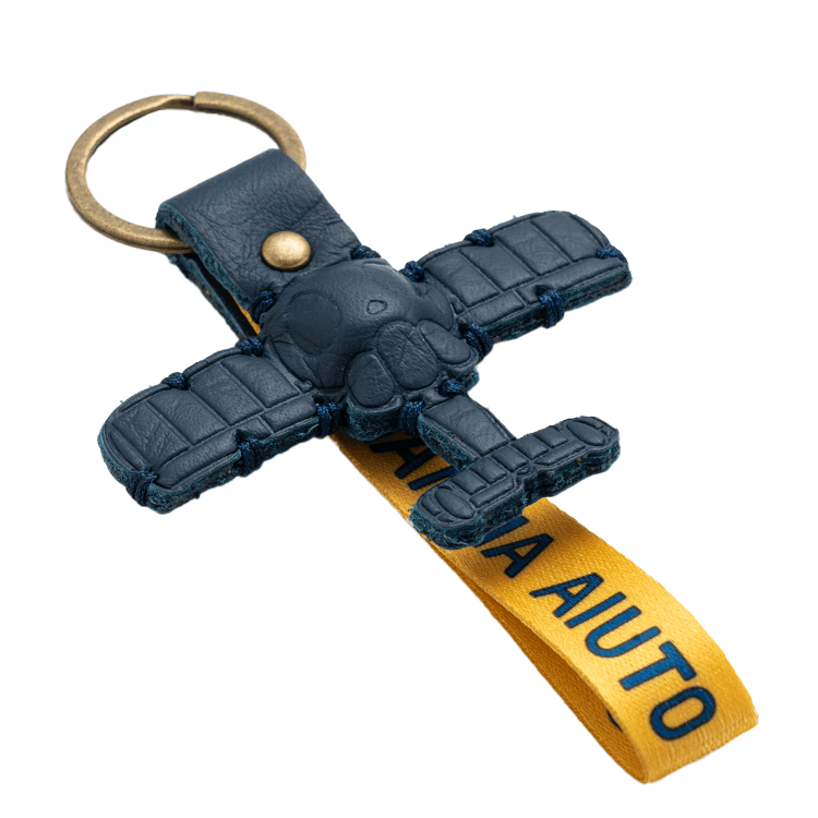 ジブリ美術館オリジナル革のキーホルダー 紅の豚マンマユート｜三鷹の